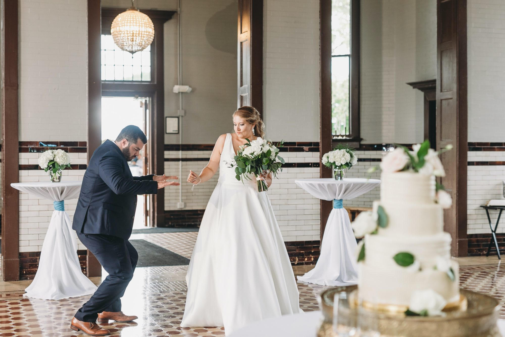 Mid-size wedding setup at 1899 Events